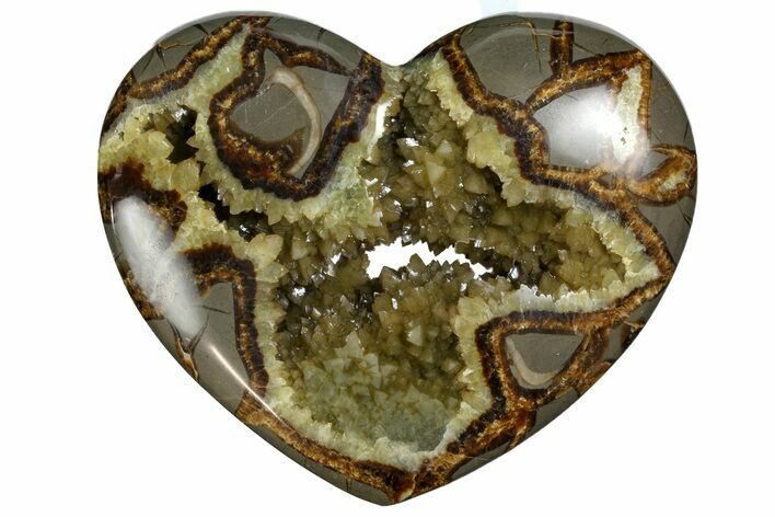 Polished Utah Septarian Heart - Beautiful Crystals #167861